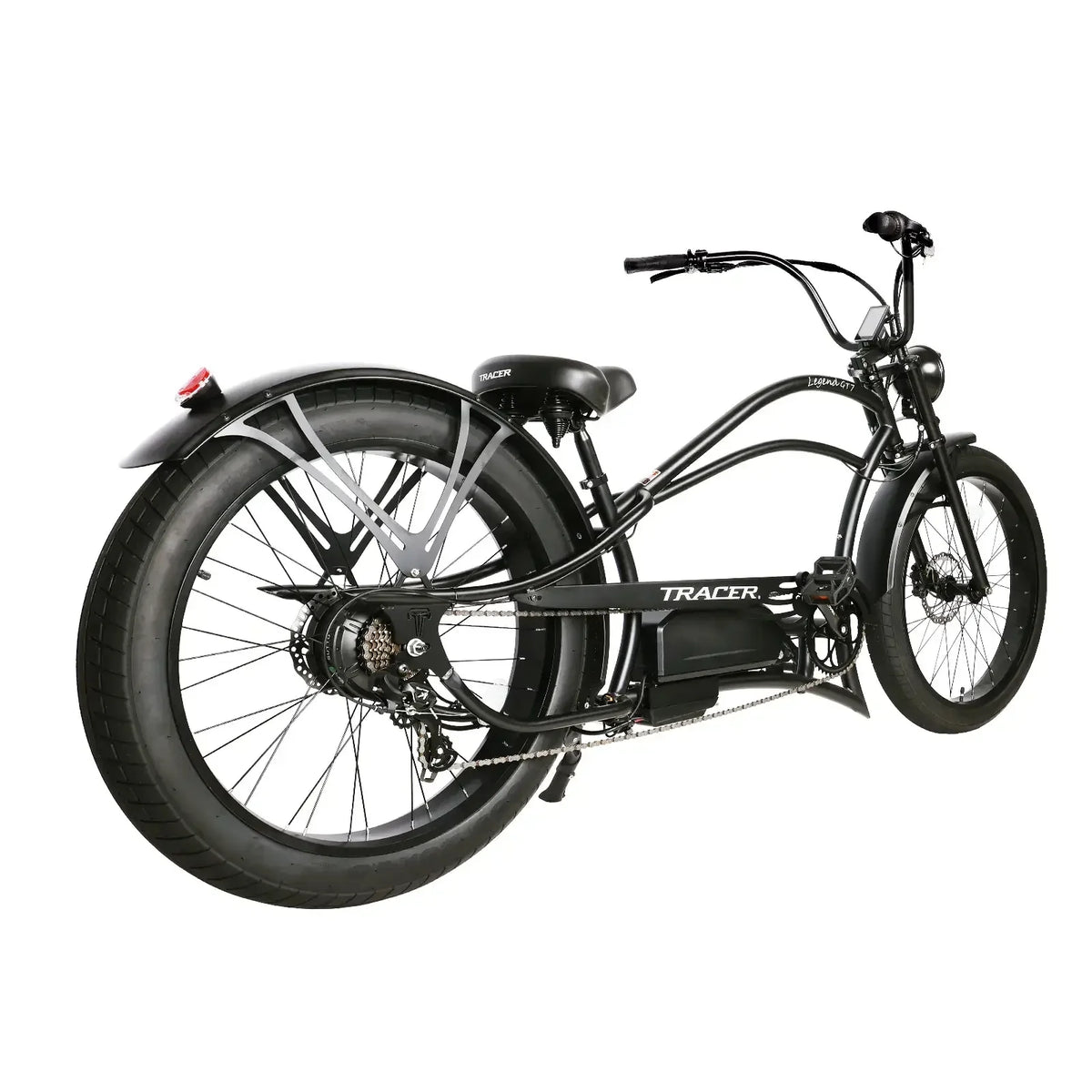 Tracer Legend GT7 Cruiser Chopper E-bike, 1000W Motor, 7 Speed, Disc Brake, for Men, Matte Black