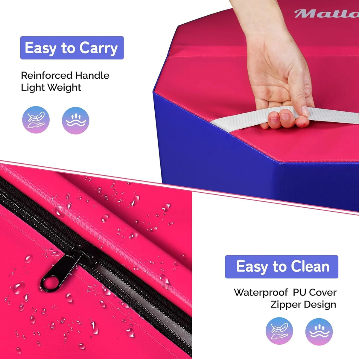 Matladin Octagon Gymnastics Skill Shapes, PVC Pink, 9.7 lb