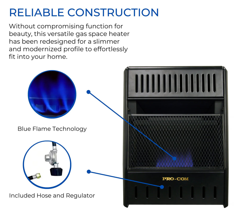 Procom Ml100tbahr 10,000 BTU Liquid Propane Heater - Black