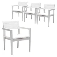 Outdoor Patio K/D Aluminum Stationary Dining Chairs 2PCS with Outdoor-grade Sunbrella Fabric Cushions, Branch-Like Backrest ,FSC-Certified Wood Armrests, Bourbon Brown