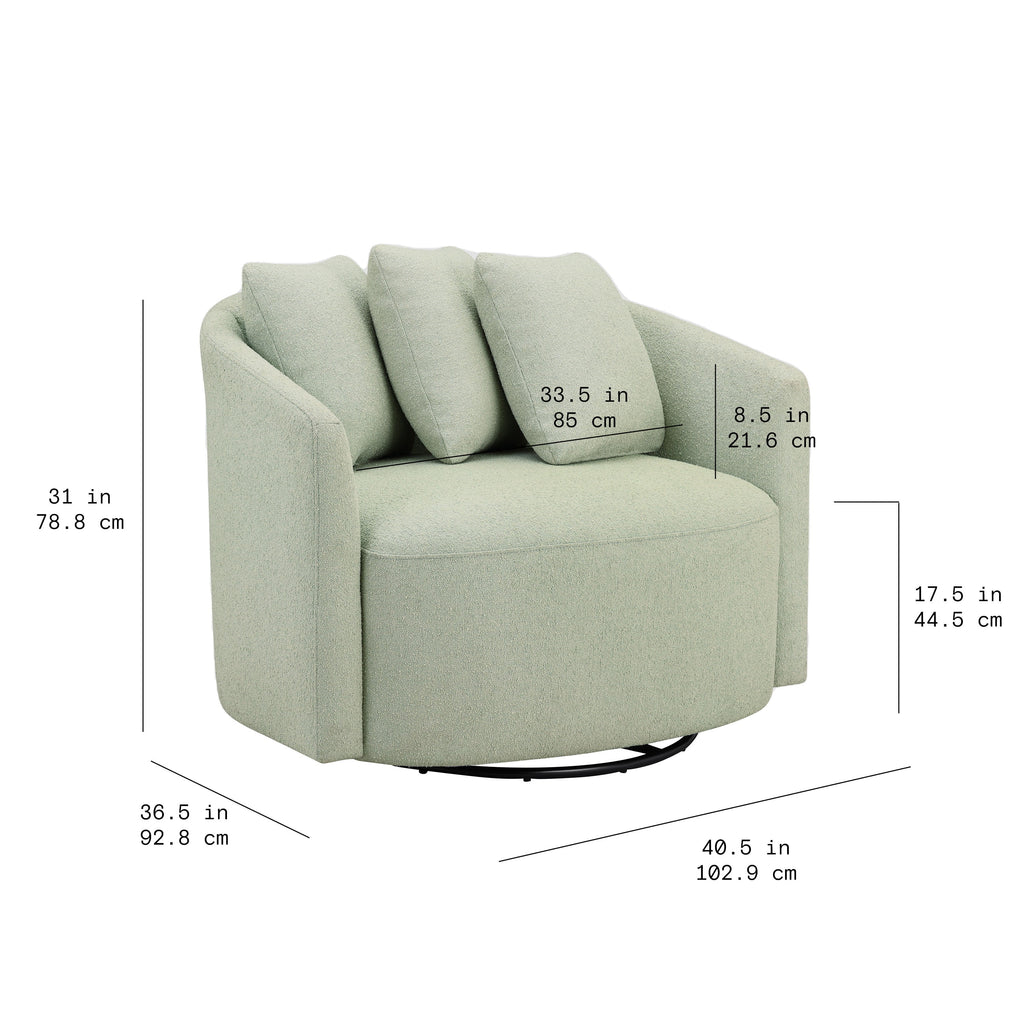 Beautiful Drew Accent Chair by Drew Barrymore, Cream Boucle