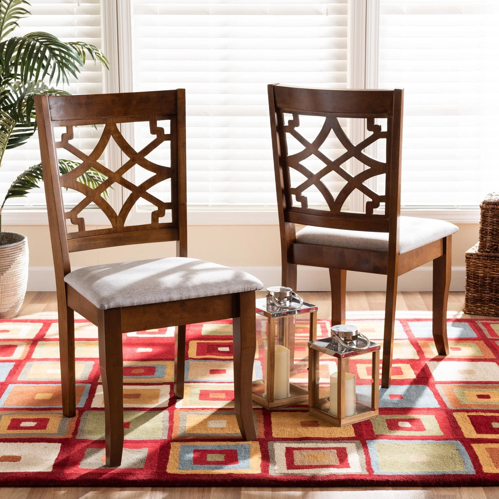 Baxton Studio Mael Dining Chair, Set of 2, Grey