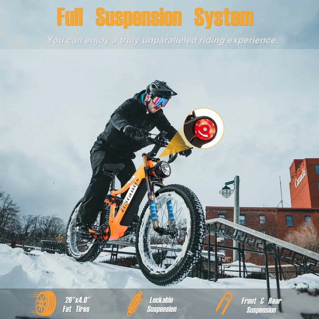 Dual Motors AWD 2000W Electric Bike for Adult 26'', UL2849 48V 30AH Removable Battery E-mountain bike 4.0 Fat Tire up to 35MPH&120Miles Long Range Off-road Ebike Beach Dual Hydraulic&Brakes E-Bicycle