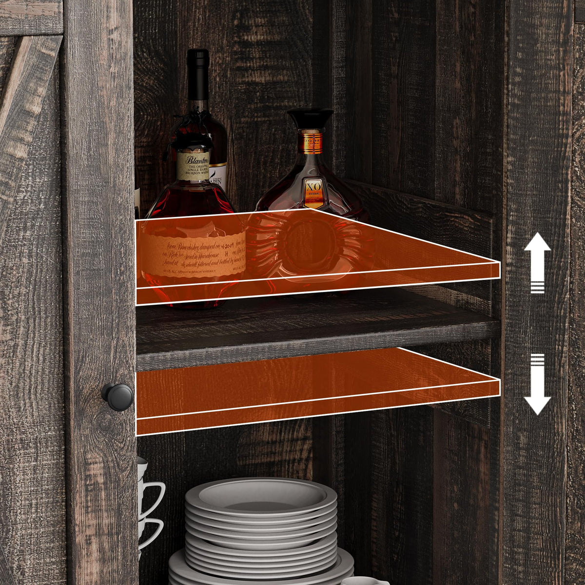 Coffee Bar Cabinet with Storage/Adjustable Shelf 30" Small Kitchen Bar Table Corner Bar Cabinet for Tea Buffet Sideboard Cabinet for Dining Room, Farmhouse Coffee Station for Wine