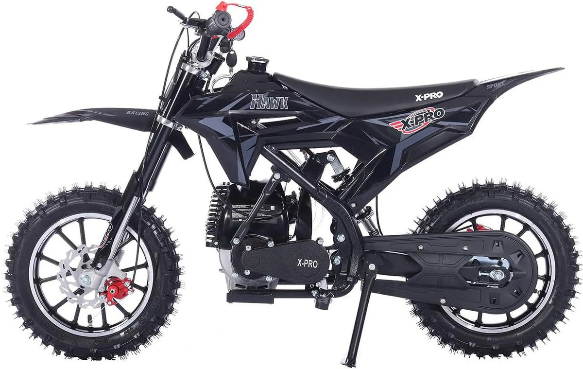 X-Pro Brand New Upgraded Hawk 40cc Gas Powered 4 Stroke Mini Pit Dirt Bike with Pull Start for kids 10" Wheels