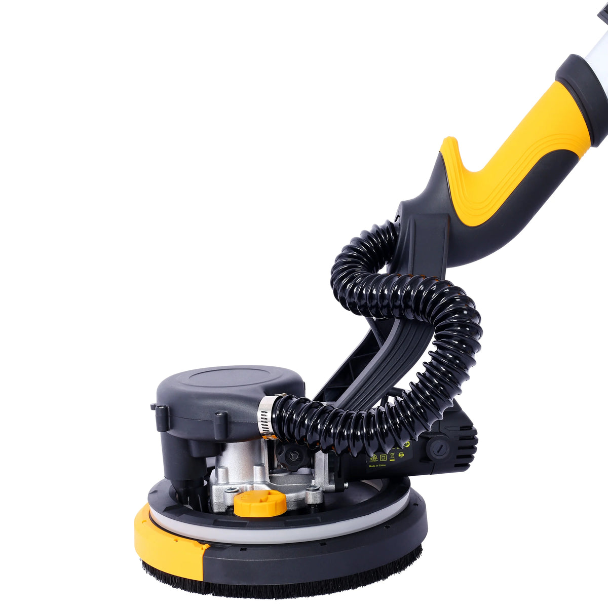 Electric Drywall Sander with Vacuum, 780W Power Sander for Drywall Dustless Floor Sander with Variable Speed 900-1800RPM, LED Light, Extendable, Foldable Handle, 4M Power Cable, Yellow+Black