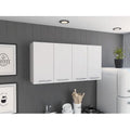 Xukmct Kitchen 4 Doors Wall Cabinet with 4 Inner Shelves, White