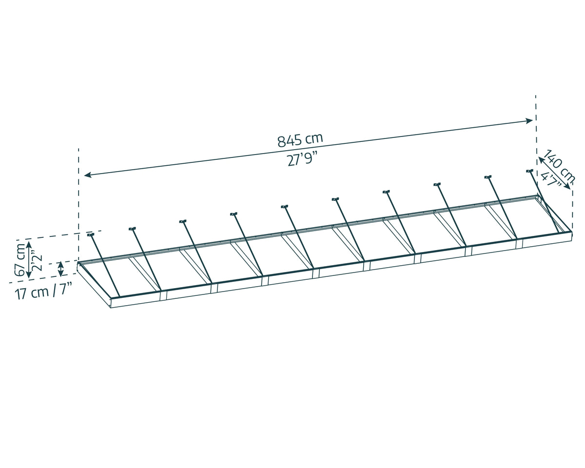Palram - Canopia Sophia XL 2000 6' x 5' Acrylic Awning - Gray/Mist
