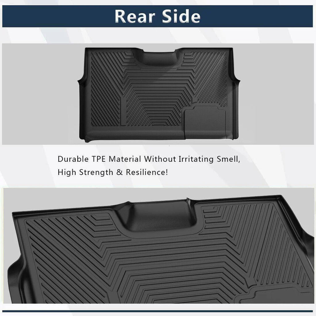 RVNI Floor Mat Liners for 2010 2011 2012 2013 2014 Ford F-150 Super Crew Cab All Weather Black 3pcs 3D TPE Liners