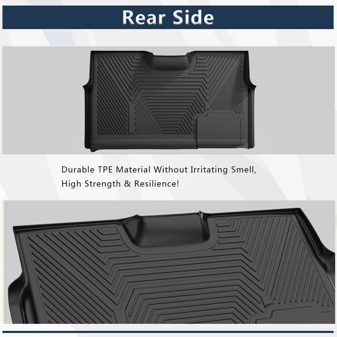 RVNI Floor Mat Liners for 2010 2011 2012 2013 2014 Ford F-150 Super Crew Cab All Weather Black 3pcs 3D TPE Liners