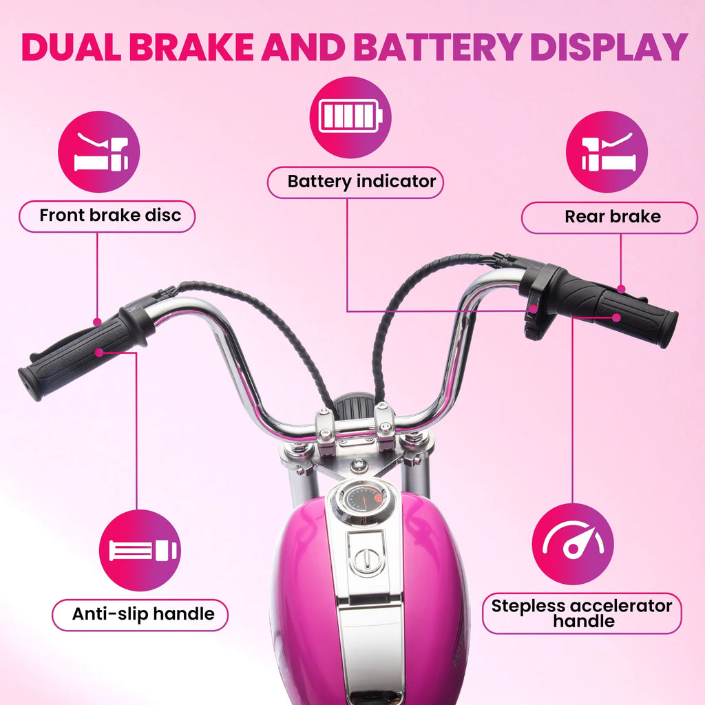 36V Power Ride on Motorcycle for Teen, Kids Electric Motorcycle with Front Wheel suspension, LED Light, Top Speed 13.6 Mph, Electric Dirt Bike for Boys Girls, Oranger