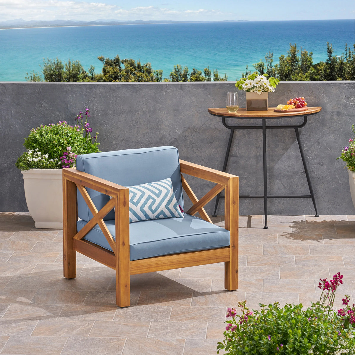 Outdoor Acacia Club Chairs