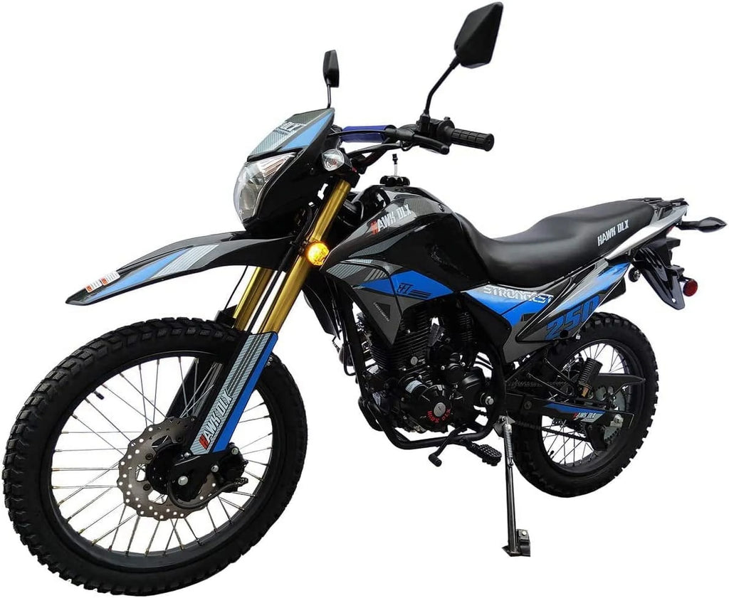 RPS Hawk DLX 250 cc EFI Fuel Injection Enduro Dirtbike gas Bike Hawk EFI Deluxe Gas Motorcycle - Choose your color