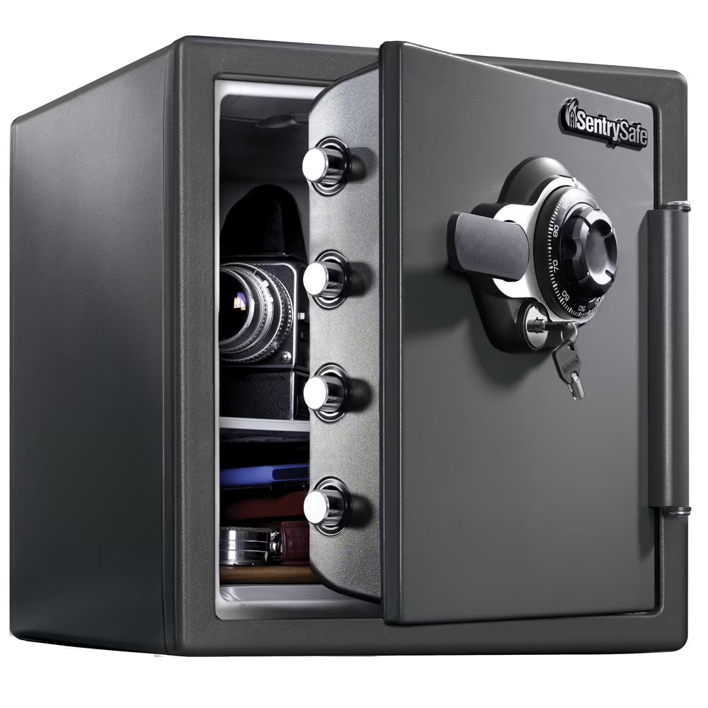 SentrySafe SFW123DSB Fire-Resistant Safe and Water-Resistant Safe with Dial Combination, 1.23 Cu. ft