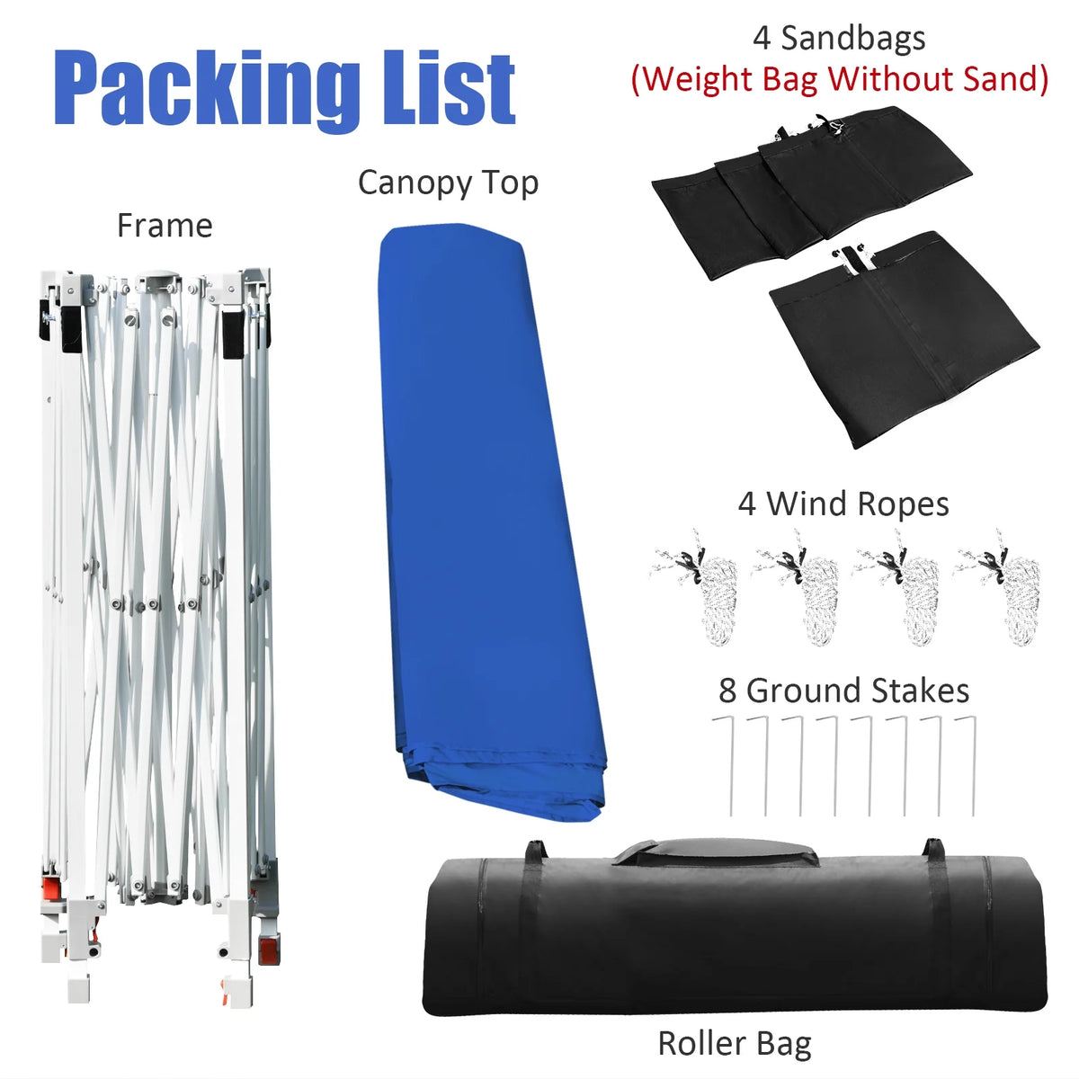 Patiojoy 10x17ft Pop up Canopy  3 Height Adjustment Folding Tent with Roller Bag White