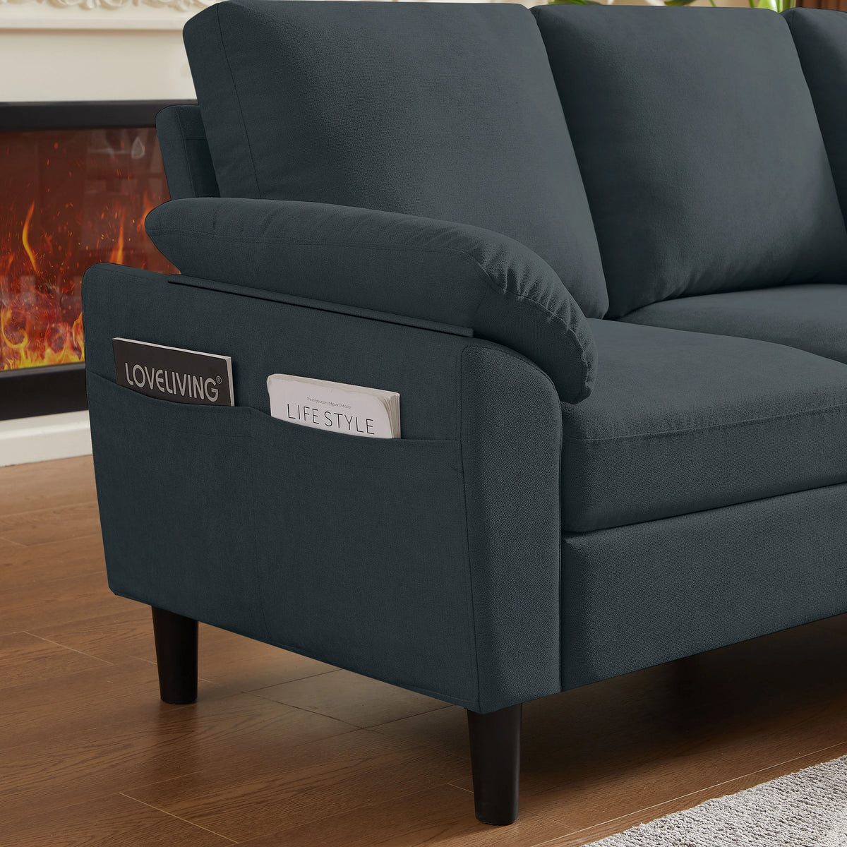 Pingliang Home Sectional Sofa Couch with Storage Ottoman,Modern 3 Seat L Shaped Sofa Couch for Living Room Apartment Studio Office