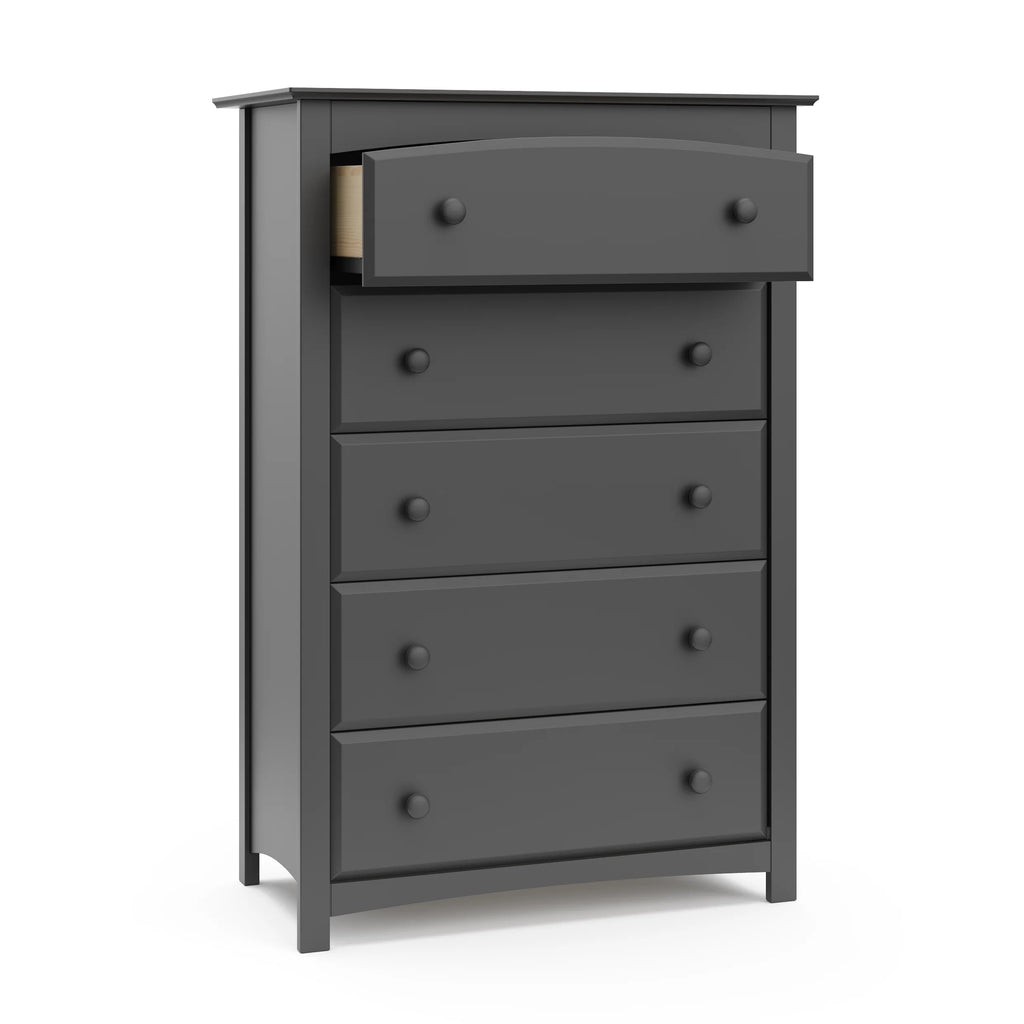 Storkcraft Kenton 5 Drawer Nursery Dresser, Pebble Gray