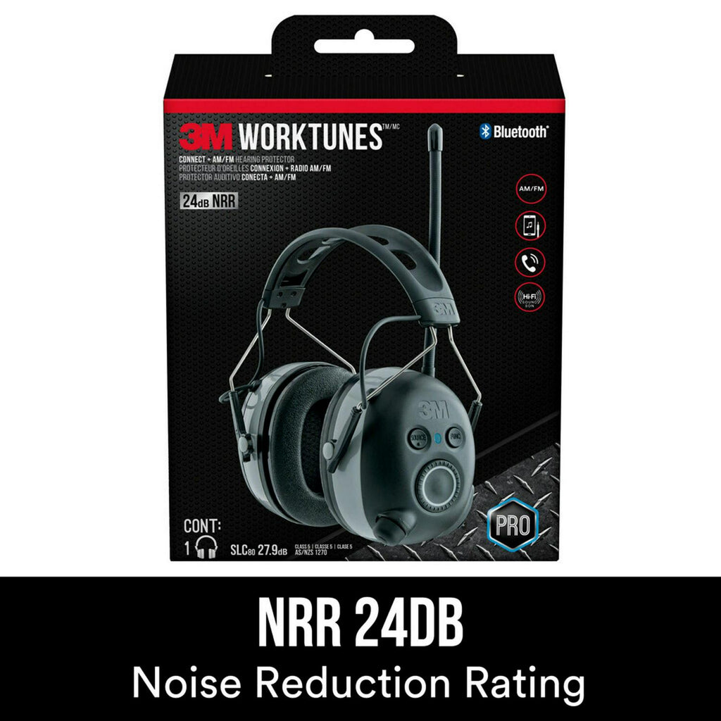 3M WorkTunes Connect. AM/FM Hearing Protector. Bluetooth Technology