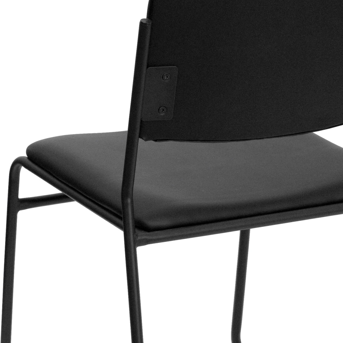 Flash Furniture Hercules Series Adult High-Density Vinyl Sled Base Stack Chairs, Set of 5, Black