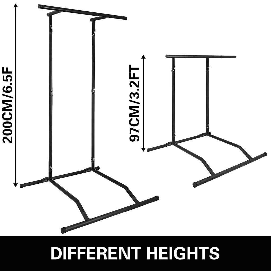 VEVOR 330LBS Pull Up Bar Free Standing Dip Station, Portable Power Tower Multi-Station for Home Gym Fitness Equipment with Storage Bag,Black