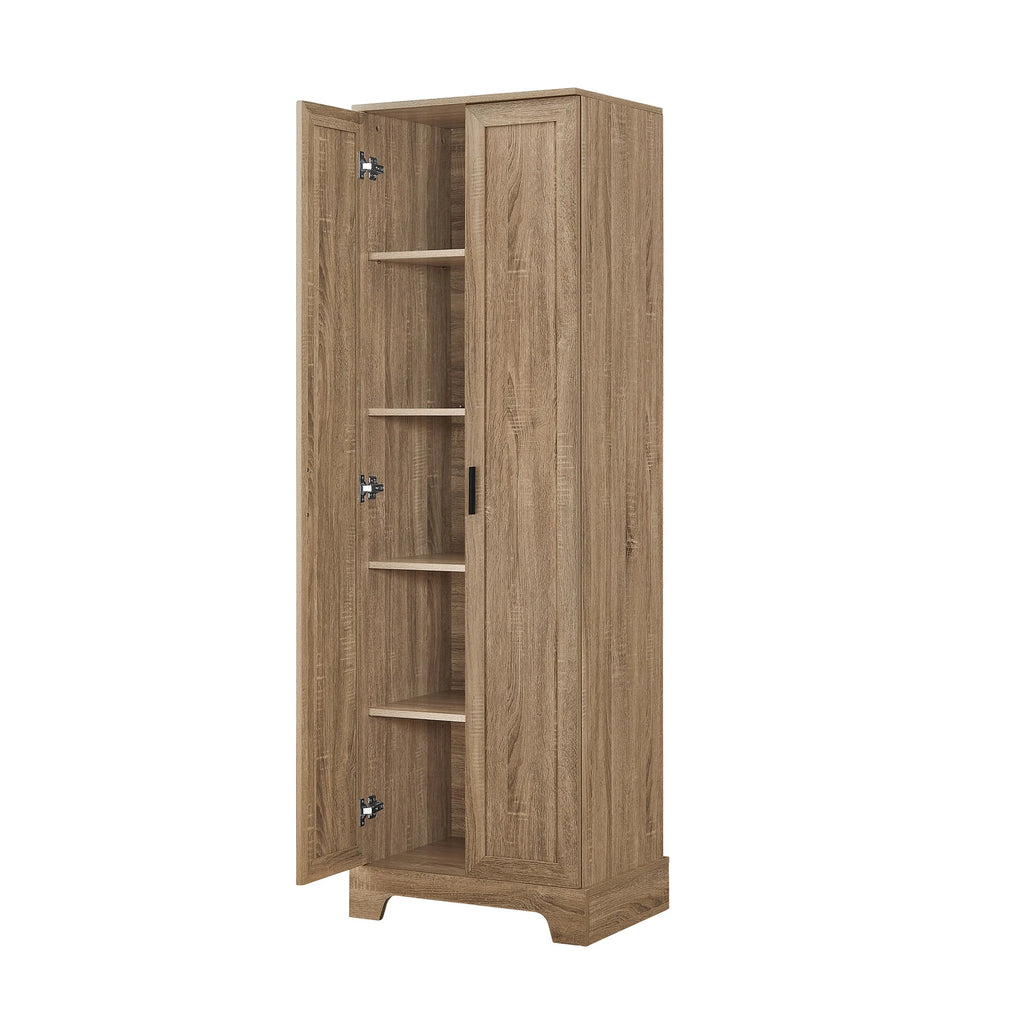 Urli Modern Double Door Storage Cabinet with Adjustable Shelves, Black