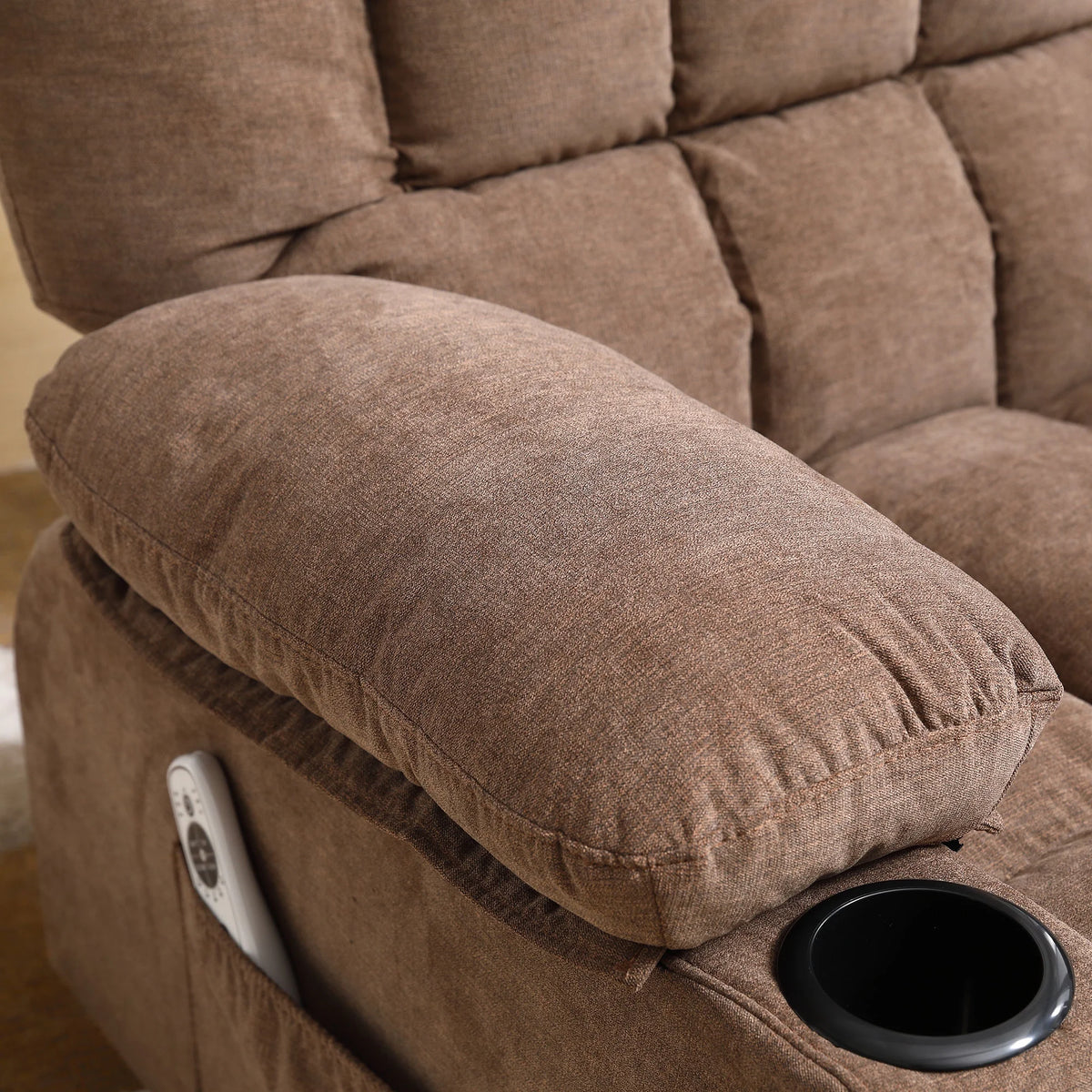 JONPONY Massage Swivel Rocker Recliner Chair with Vibration Massage and Heat Ergonomic Lounge Chair for Living Room with Rocking Function and Side Pocket, 2 Cup Holders, USB Charge Port,Grey
