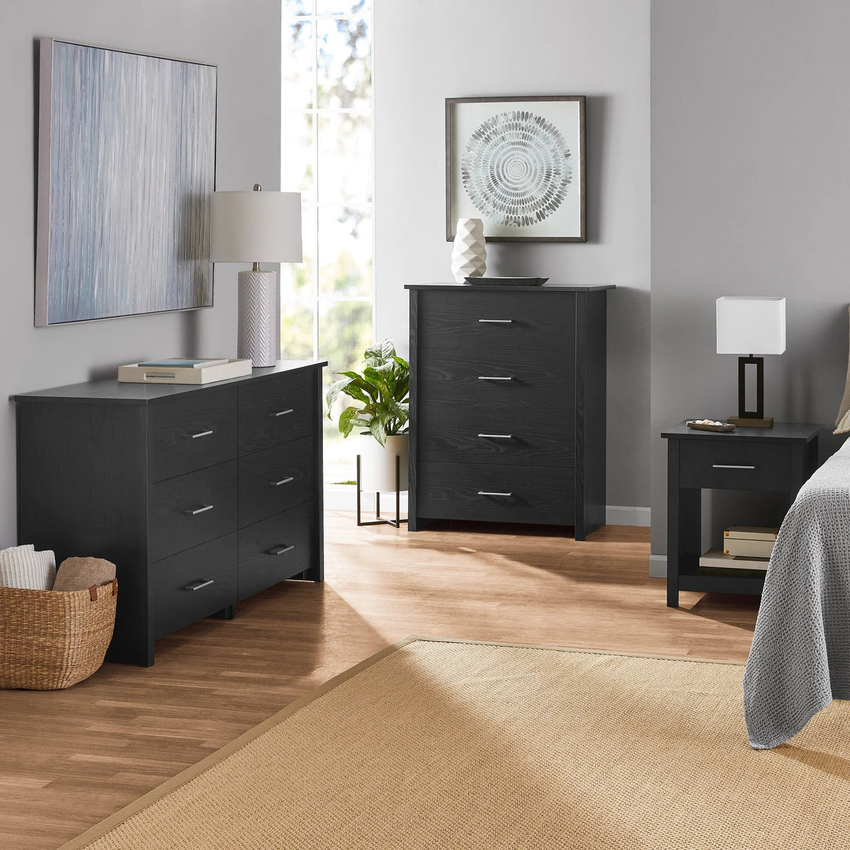 Mainstays Hillside 6-Drawer Dresser, Soft White Finish