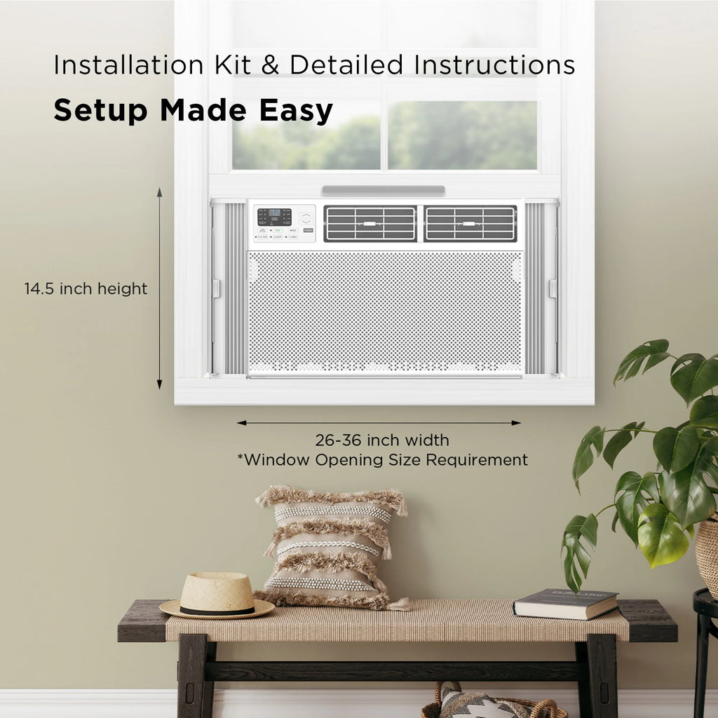 TCL 10,000 BTU Smart Window Air Conditioner, Fan & Dehumidifier, 450 Sq. Ft., Remote Control, Works with Alexa/Google Assistant, Black, W10W92-B4