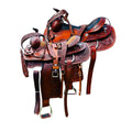 Resistance Western Horse Pleasure Adult Saddle with Floral Tooled - Genuine Leather 15" 16" 17" 18" & 20" With Free Tack Set