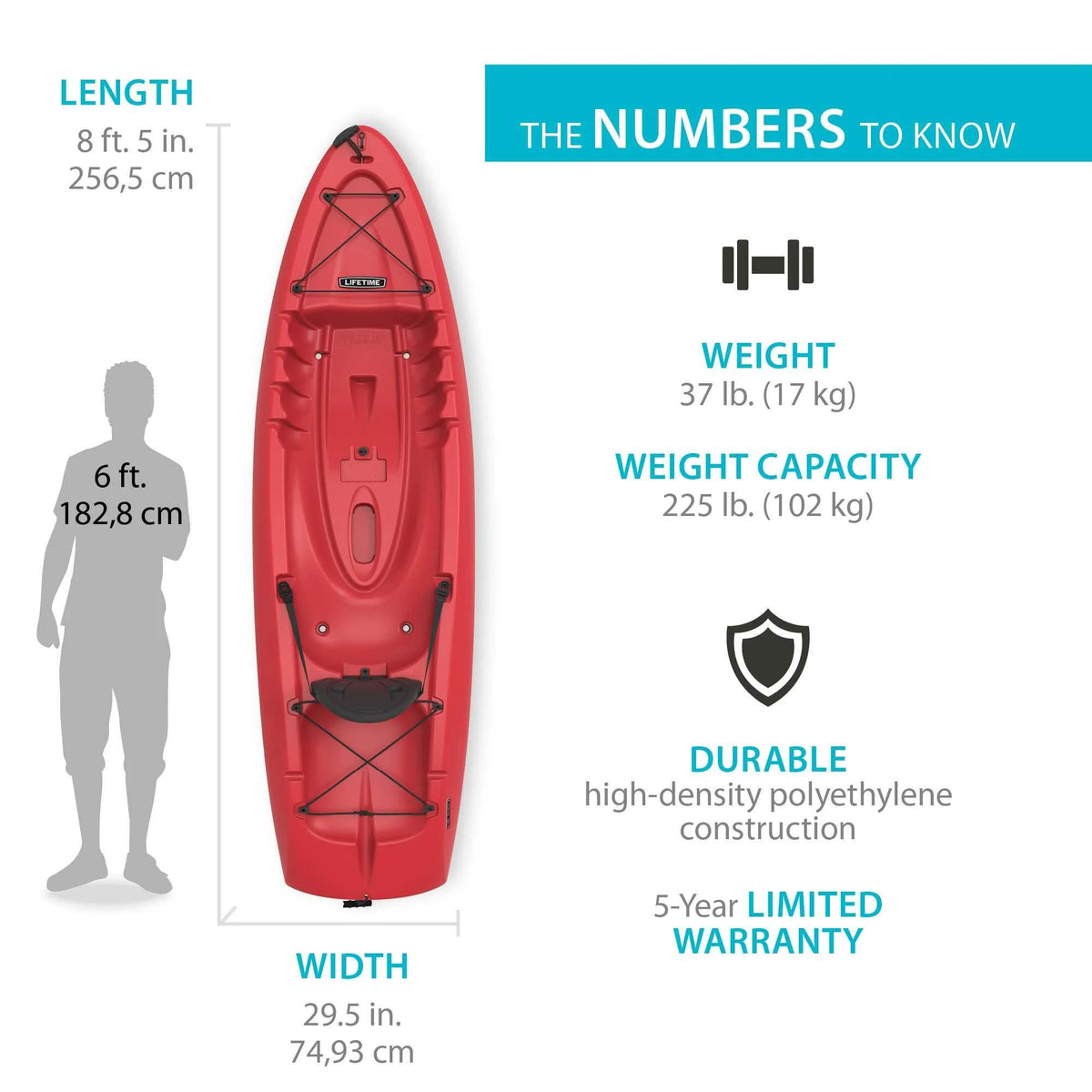 Lifetime Hydros 101 inch Sit-on-Top Kayak, Orange (90595)