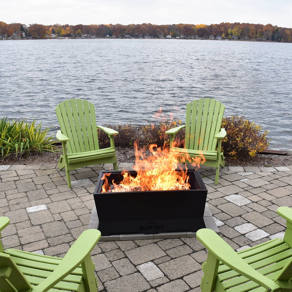 Blue Sky Outdoor Living Rectangle Steel Peak Smokeless Patio Fire Pit, Black