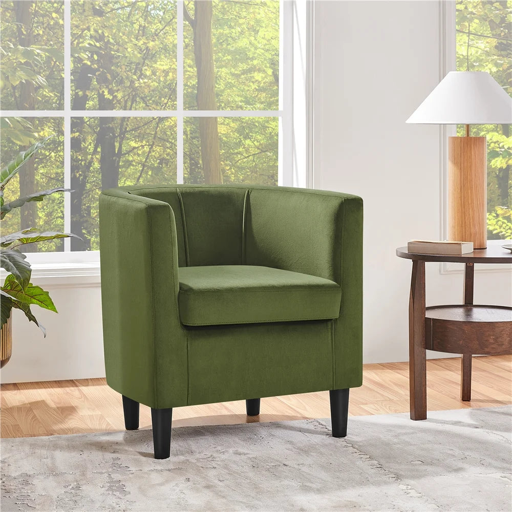 Yaheetech Upholstered Barrel-shaped Accent Chair for Living Room, Beige
