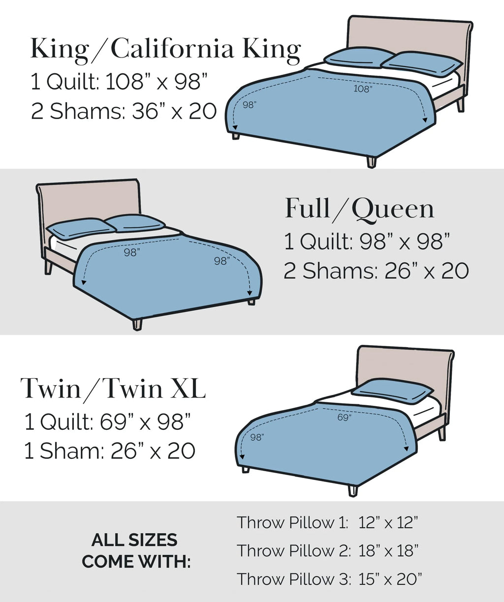 Southshore Fine LinensOversized 5-Piece Twin / Twin XL Quilt Bedding Set with two matching shams and three decorative throw pillows, oversized Paisley farmhouse bedspread Pure Melody Aqua