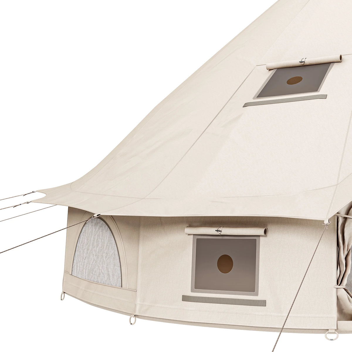Dextrus Camping Tent with Stove Jacks & Windows for Outdoor Family Party, Camping, Picnic, Barbecue