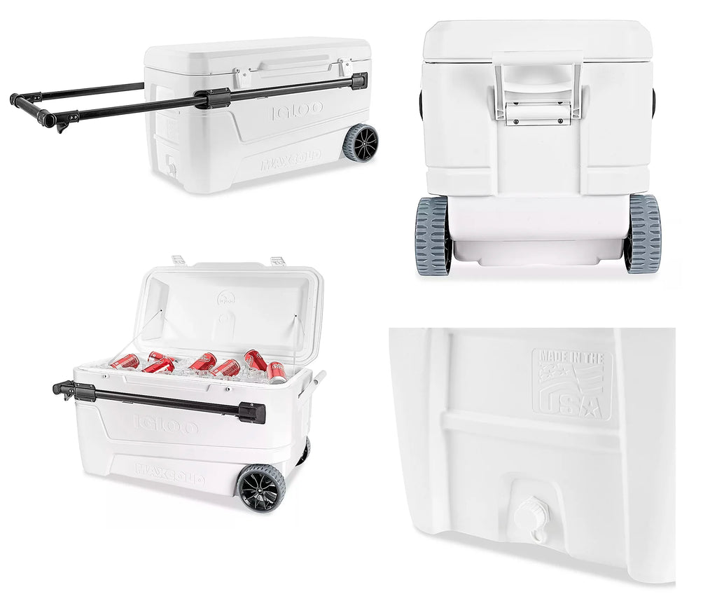 Igloo 50170 110 Qt Glide Pro Portable Large Ice Chest Wheeled Cooler