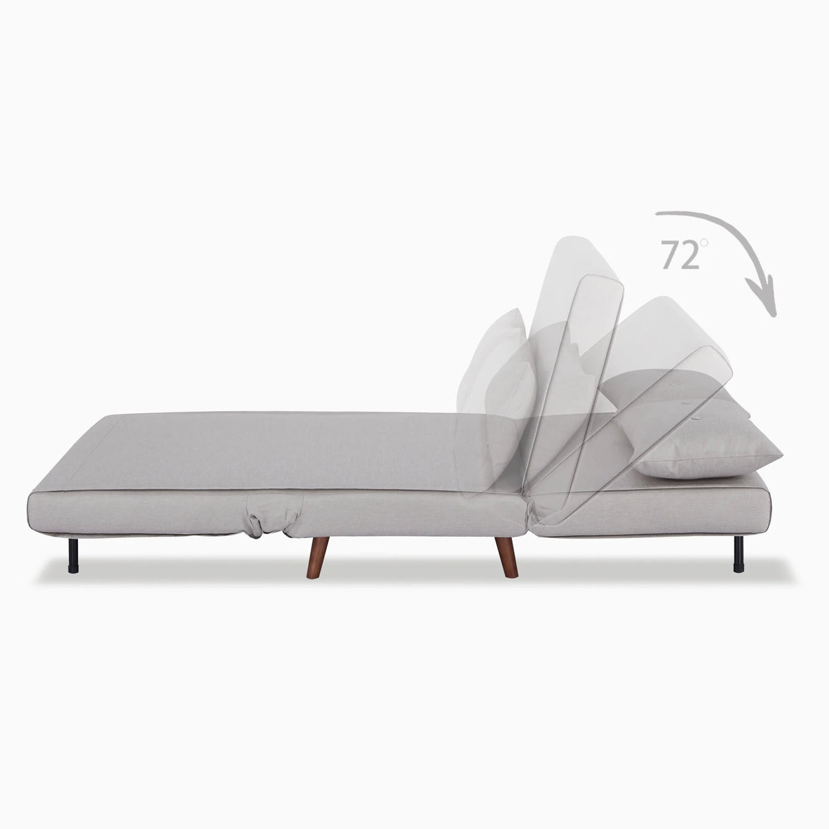 A&D Home Haru 40" Convertible Futon Chair, Linen Beige