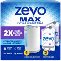 (4 pack) Zevo Max Flying Insect Trap - 1 Plug in Base & 2 Refill Cartridges