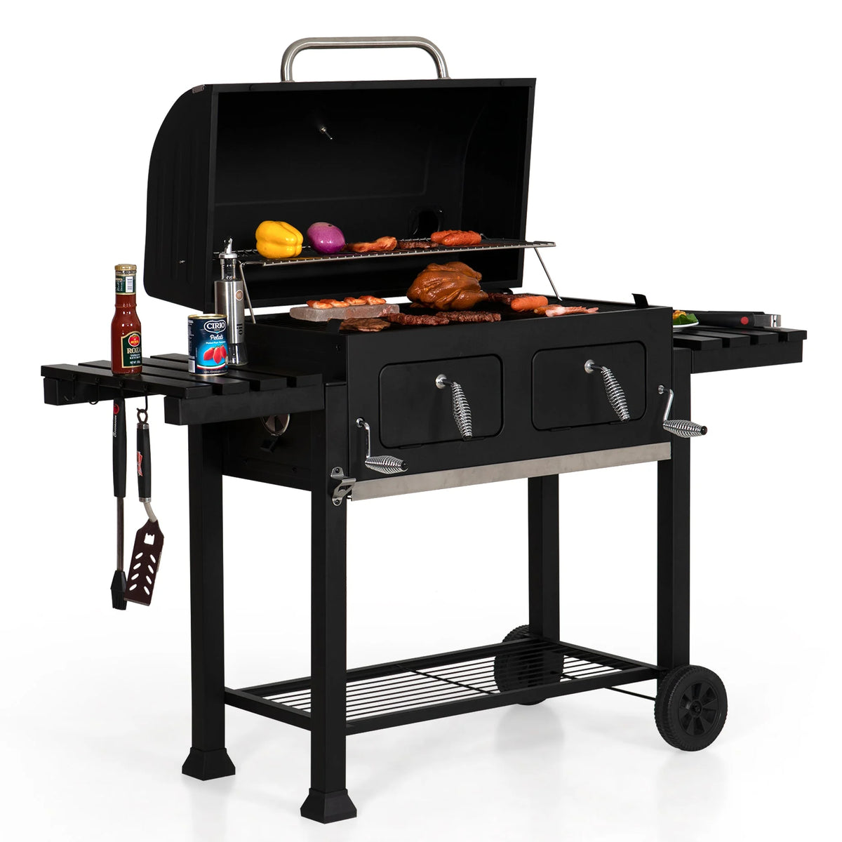 & William 34-inch BBQ Charcoal Grill Outdoor Portable Barbecue Grill