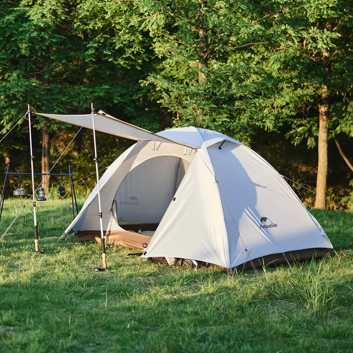 Naturehike, Ultralight Hiking Tent, Portable Camping Tent with Two Doors, Waterproof and Wind-resistant Dome Tent, UV Protection Backpacking Tent