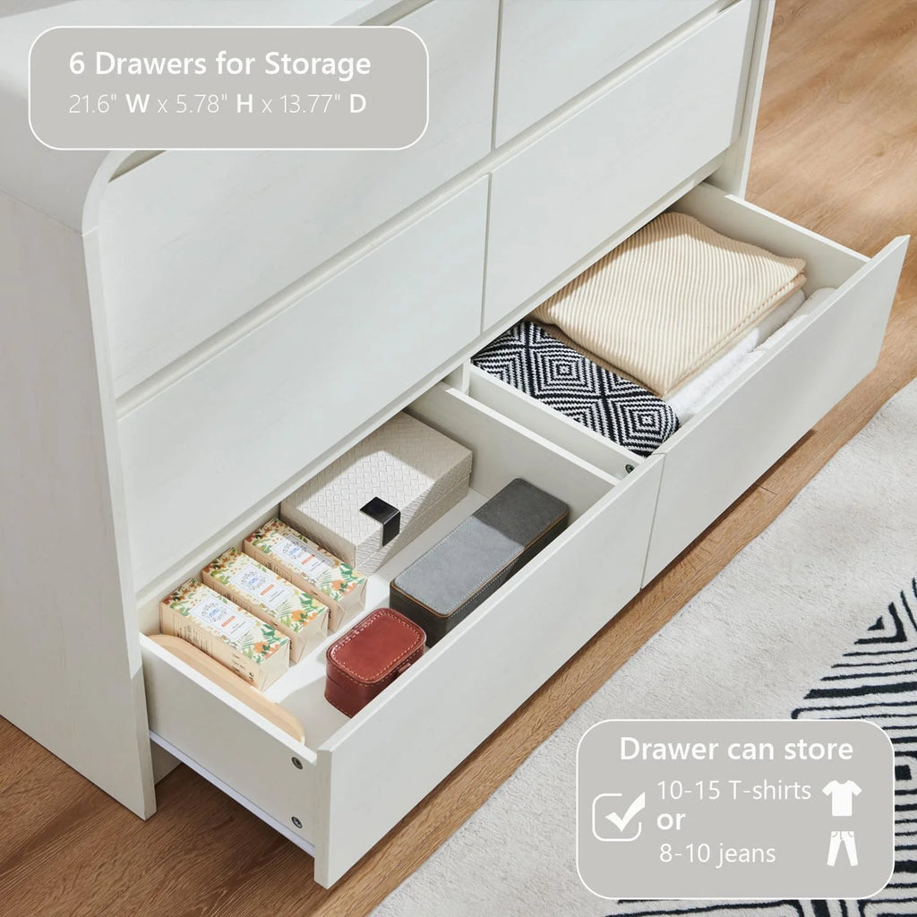 MIHOVER Modern 5 Drawer Vertical Dresser - 45'' Wood Storage Cabinet with Assembly, Chest of Drawers for Bedroom & Living Room