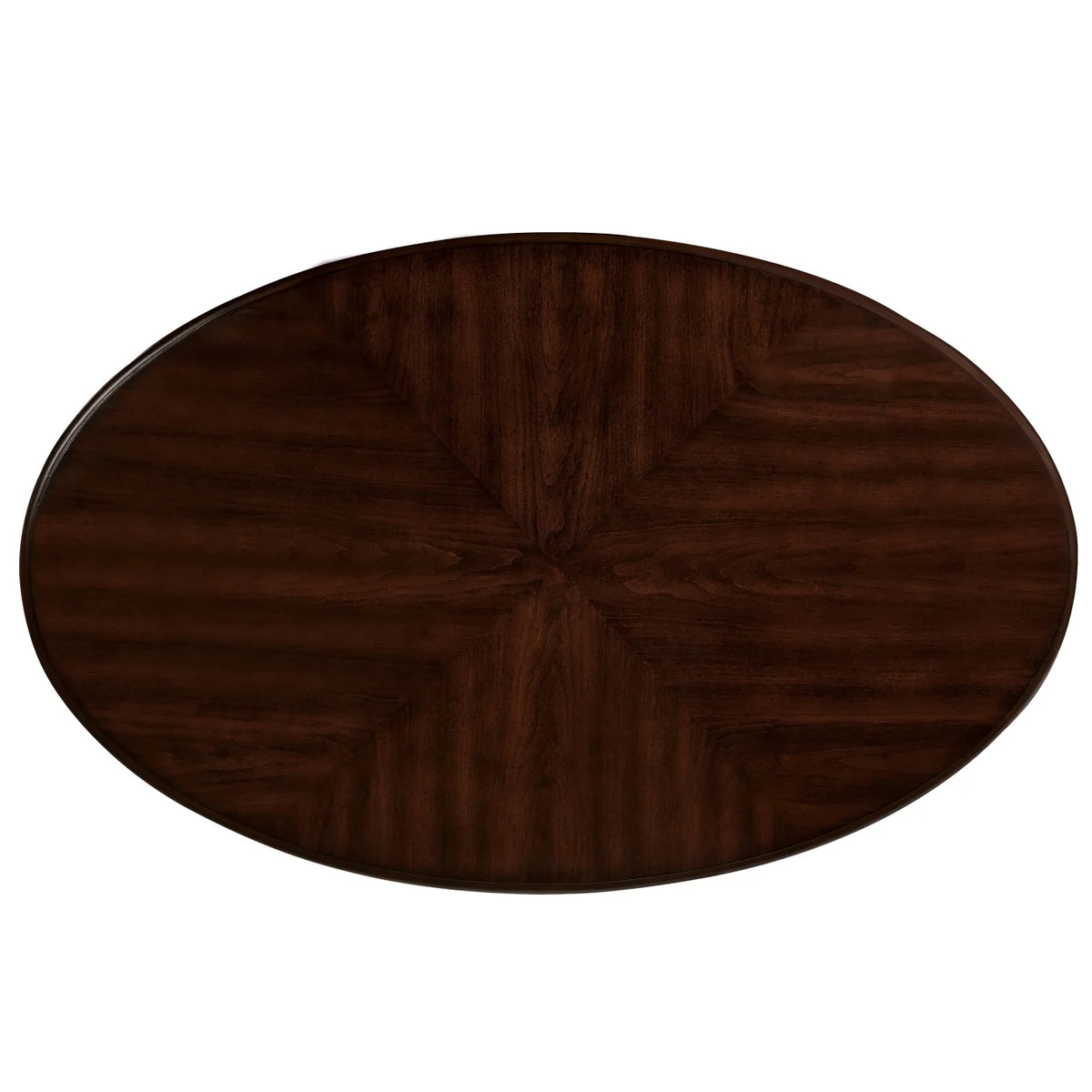 42" Oval Coffee Table with Storage Shelf, 2-Tier Solid Wood Cocktail Tea Table, Traditional Retro Center Table for Living Room, Bearing 400LBS, Cherry