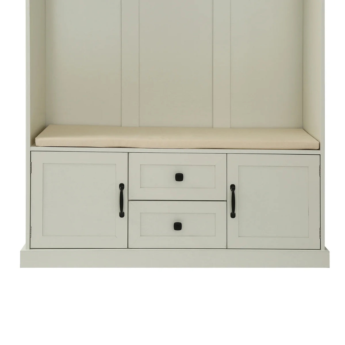 Triple Tree 3-in-1 Modern Wooden Tiger Entryway Bench Storage Cabinet Hall Tree