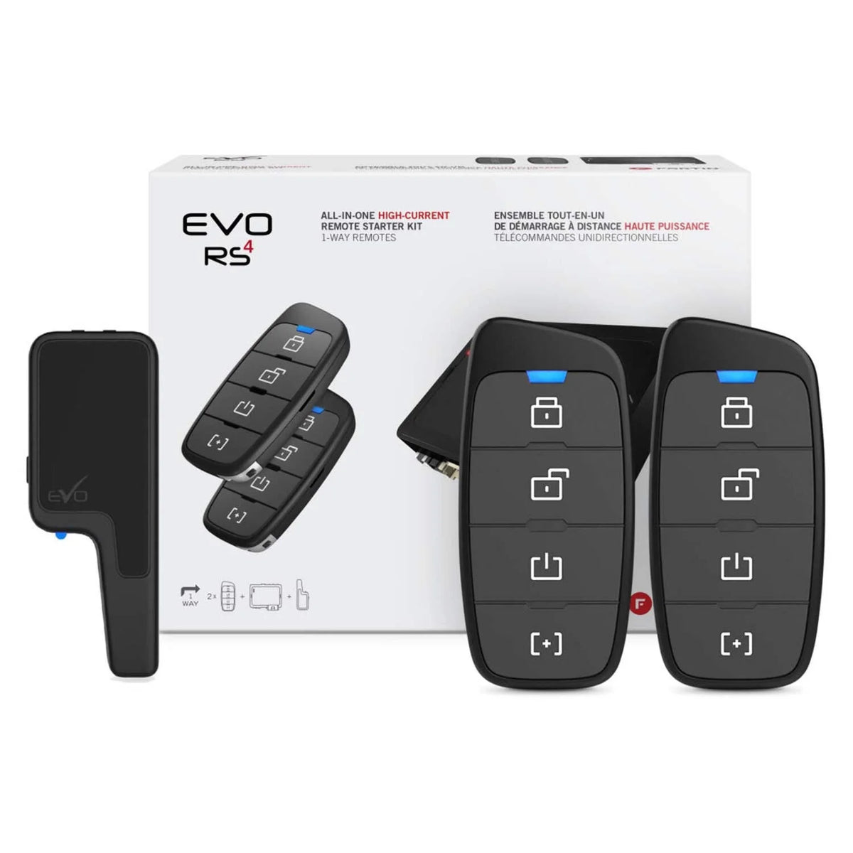 Fortin EVOONE441 Remote Starter for High Current or Low Current Ignition Vehicles & 1-Way 4-Button Remote