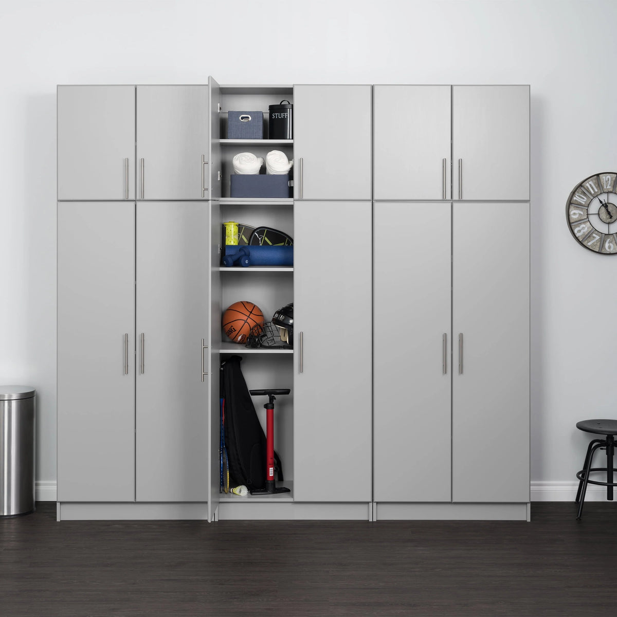 Prepac Elite 2 Door Standing Storage Cabinet, Light Gray
