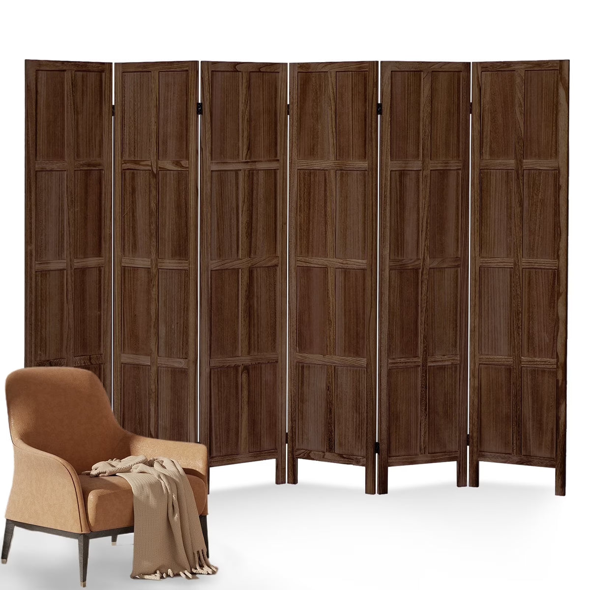 Aletheiawu 4 Panel Room Divider Wall and Folding Privacy Screens��No Installation Required��White