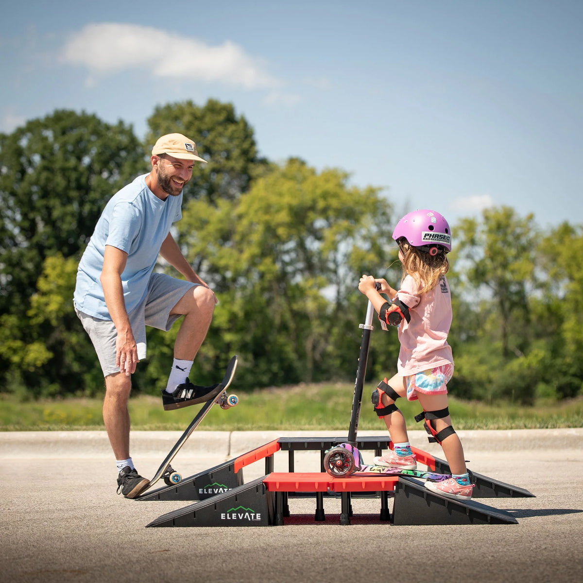 Elevate Outdoor Mini EZ-Link Skateboard Ramp Set with Slopes
