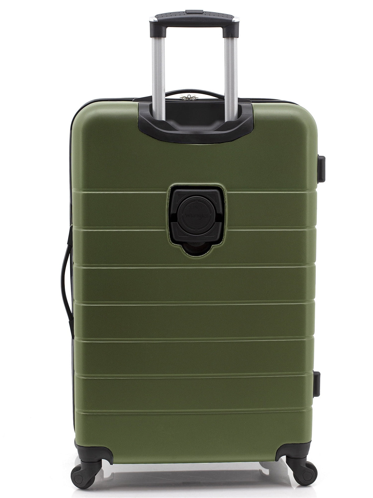 Wrangler 3 Piece Luggage Set with Cup Holder and USB Port, Olive Green