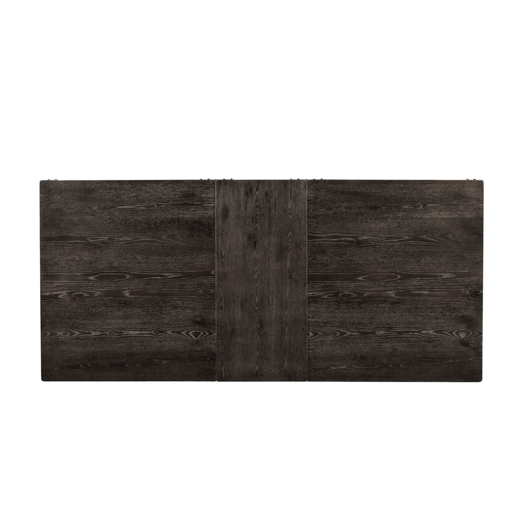 Tyler 88 Inch Classic Rectangular Dining Table Rubberwood Charcoal Gray