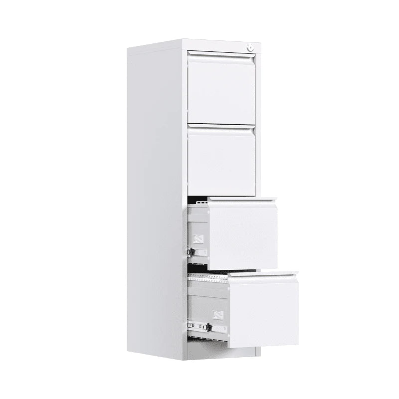 Supeer Four Drawer Metal Lateral File Cabinet, Storage White File Cabinet with Large Deep Drawers, Locking Wide File Cabinet for School, Office, Home,  Assembly Required