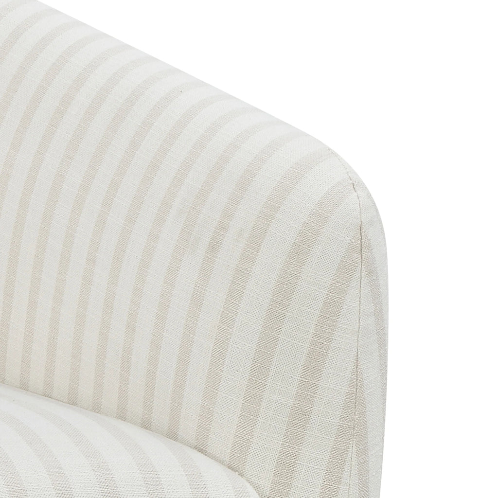 Beautiful Small Space Accent Chair by Drew Barrymore, Beige and White Linen